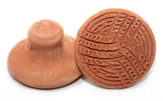 Terracotta Clay Exfoliator with Linear cross Hatch Pattern