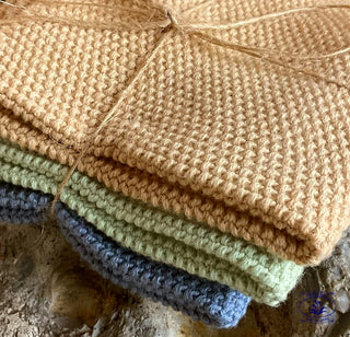 cotton dish cloths close up
