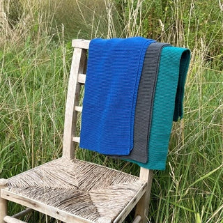 tea towels, organic fairtrade cotton on chair