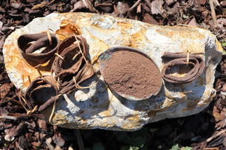 dried walnut bark with walnut bark powder for tooth whitening and gum tightening