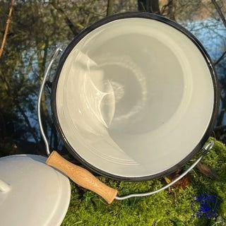 Looking inside the enamel storage bin.