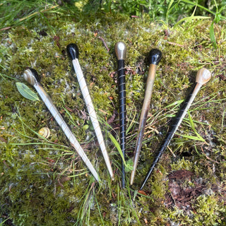 Horn Hair Pins – Handcrafted with Spiral Grip Secure Hold