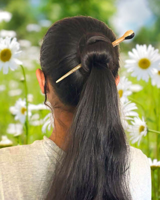 Handcrafted Spiralled Neem Wood Hair Pins