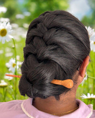 Handcrafted Spiralled Neem Wood Hair Pins