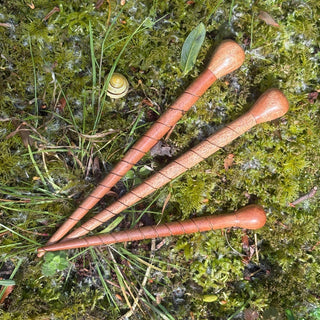 Handcrafted Spiralled Neem Wood Hair Pins