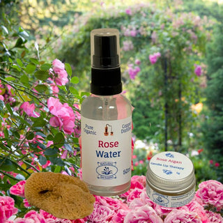 Luxury Lips Eco Gift Set: Rose Argan Lip Balm, Rose Water Cleanser Plus Sponges