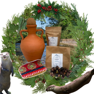 2L Red Terracotta Clay Amphora with Water Care Kit