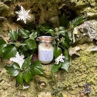 bath salts in niche with snowflakes
