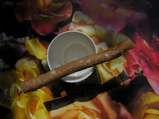 You can soften the miswak bristles with rose water